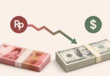 Rupiah Ditutup Melemah ke Rp18.083 per Dolar AS, Pasar Cermati Konflik Timur Tengah dan Suksesi BI Ilustrasi uang rupiah dan dolar Amerika Serikat yang menggambarkan pergerakan nilai tukar rupiah terhadap dolar AS pada perdagangan 28 Juli 2026.