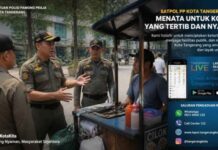 Satpol PP Kota Tangerang Ajak Warga Laporkan PKL yang Ganggu Fasilitas Umum, Ini Cara dan Kanal Resminya Petugas Satpol PP Kota Tangerang melakukan penertiban pedagang kaki lima (PKL) yang menggunakan fasilitas umum.